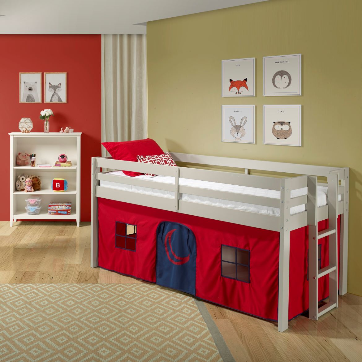 Red deals loft bed