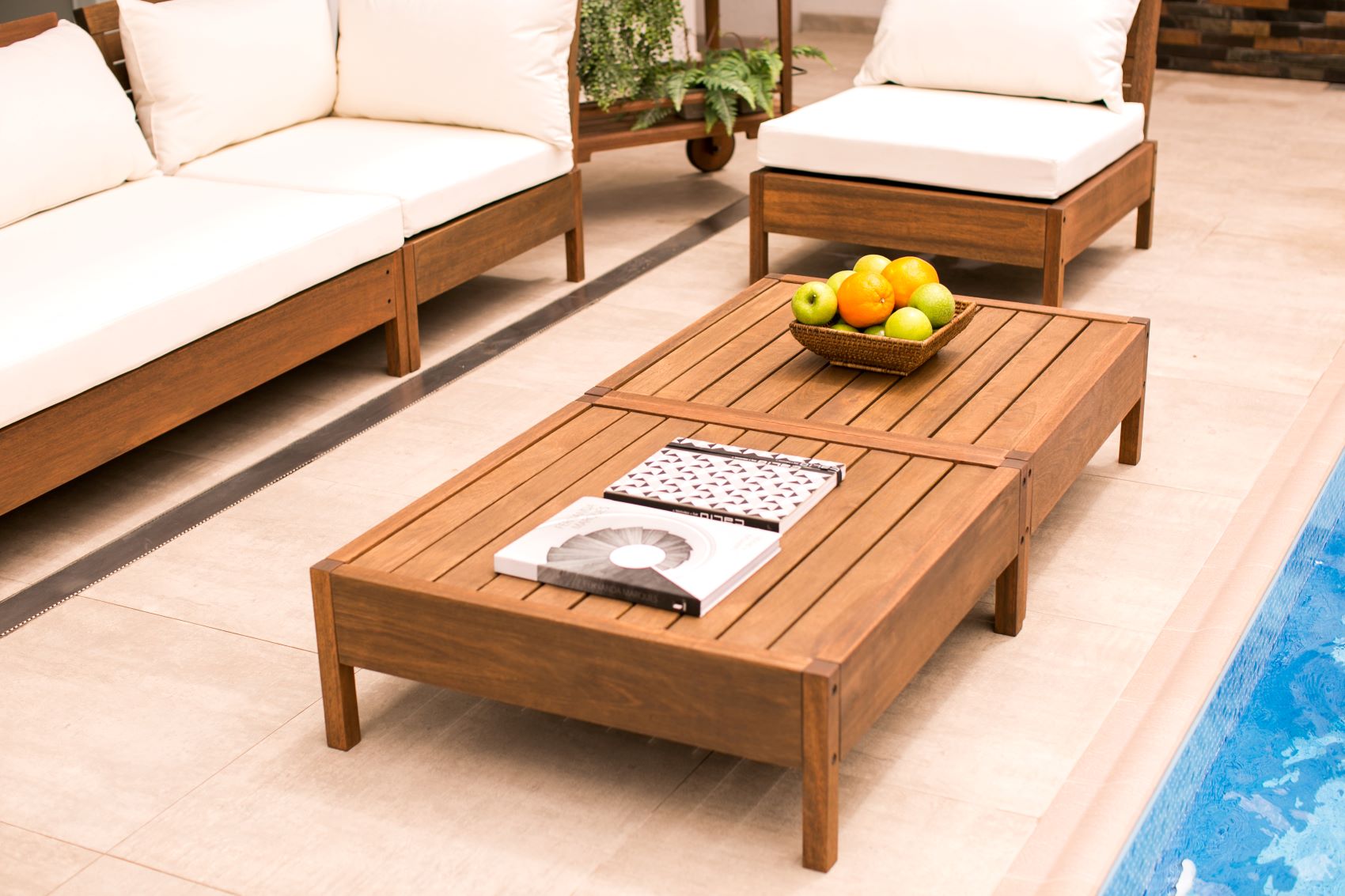 Eucalyptus wood store coffee table