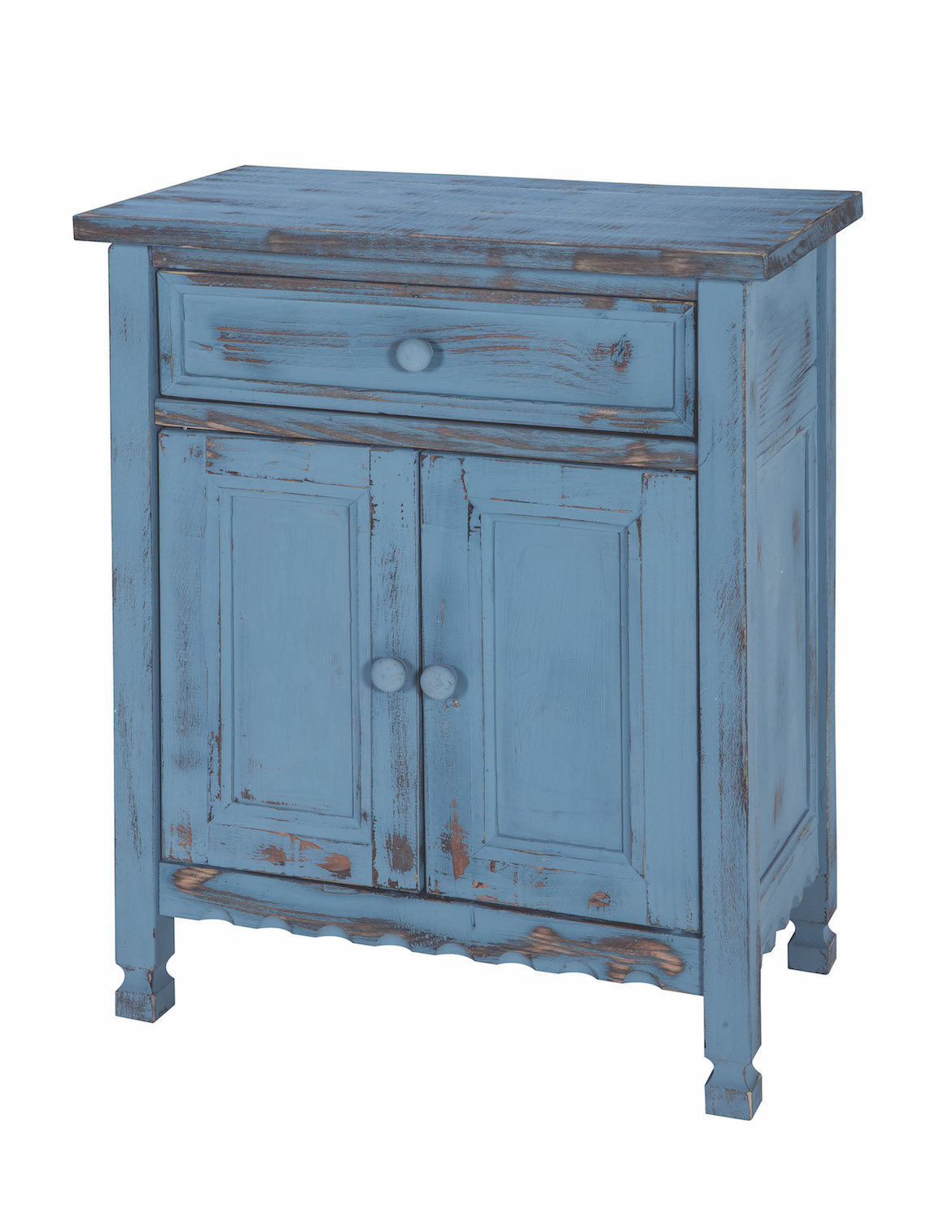 antique blue accent cabinet