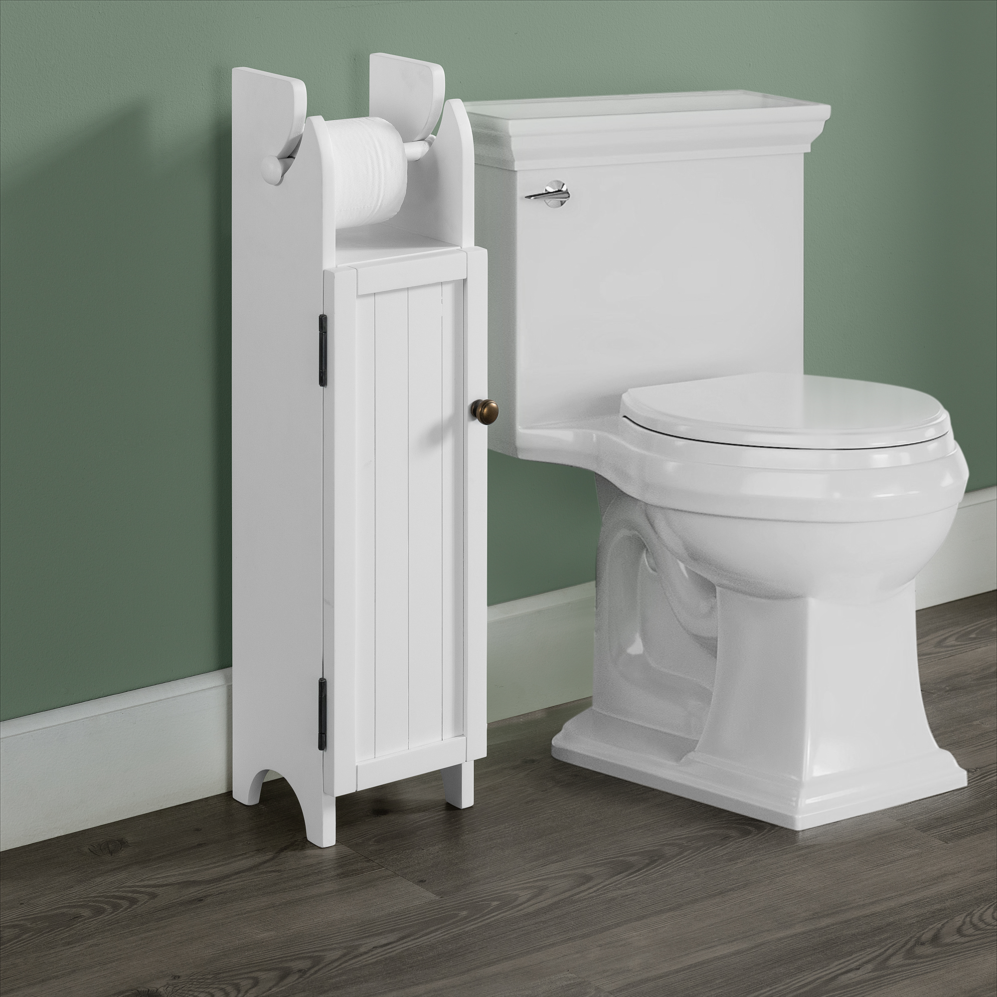 Dover 7W x 28H Deluxe Storage Cabinet with Toilet Paper Dispenser